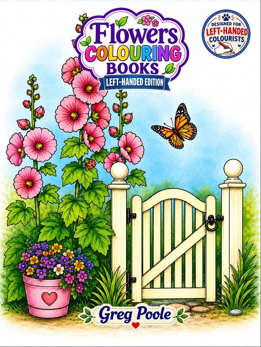 Flowers Colouring Book – Beauty in Bloom | Left-Handed Edition